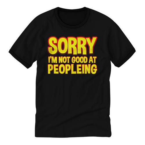 Sorry Im Not Good At Peopleing Introvert Unisex Cotton Ringer T-Shirt - Raresse