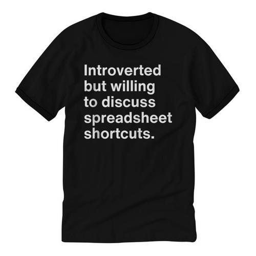 Spreadsheet Nerd Introverted Accountant Unisex Cotton Ringer T-Shirt - Raresse