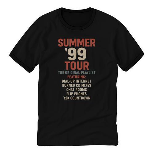Summer 99 Tour Original Playlist Retro Nostalgia Unisex Cotton Ringer T-Shirt - Figerry