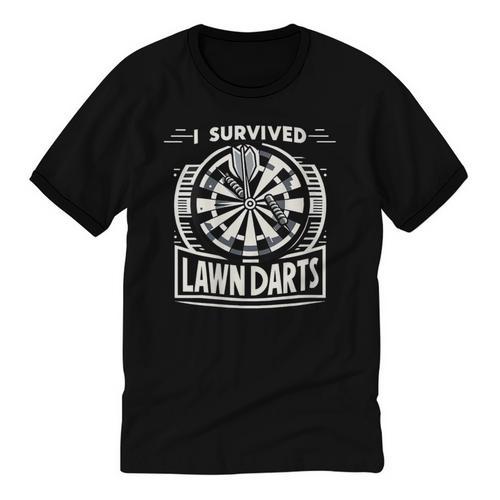I Survived Lawn Darts Classic Yard Nostalgia Game Fun Unisex Cotton Ringer T-Shirt - Figerry