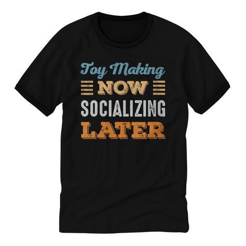 Toy Making Now Minimal Socializing Introvert Vintage Unisex Cotton Ringer T-Shirt - Raresse