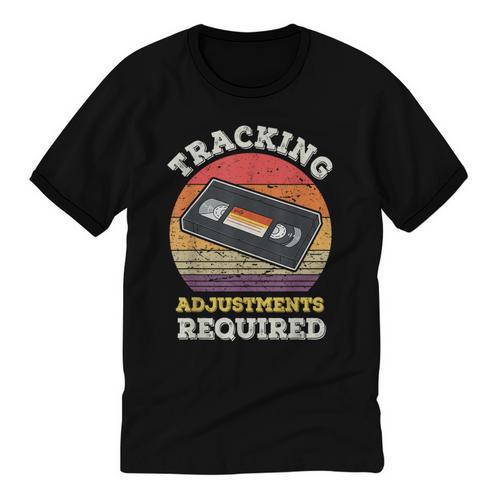 Tracking Adjustments Required Nostalgia VHS Retro Tape Unisex Cotton Ringer T-Shirt - Figerry