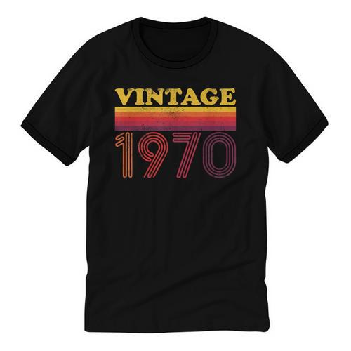 Vintage 1970 Retro Style 70's Born Nostalgia Vibes Birthday Unisex Cotton Ringer T-Shirt - Figerry