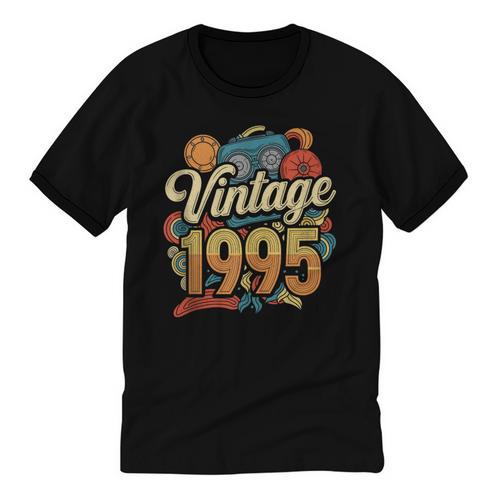 Vintage 1995 Retro Classic 90s Nostalgia Throwback Vibe Unisex Cotton Ringer T-Shirt - Figerry