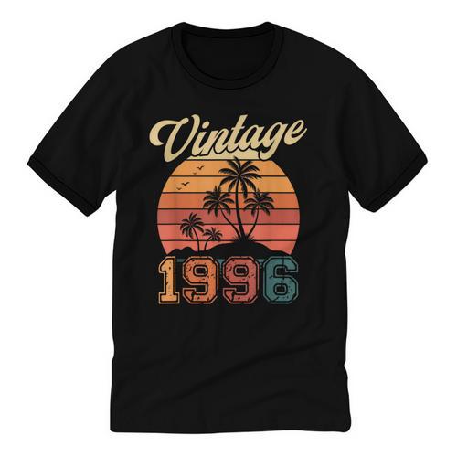 Vintage 1996 Retro Sunset Nostalgia 90s 30th Birthday Unisex Cotton Ringer T-Shirt - Figerry