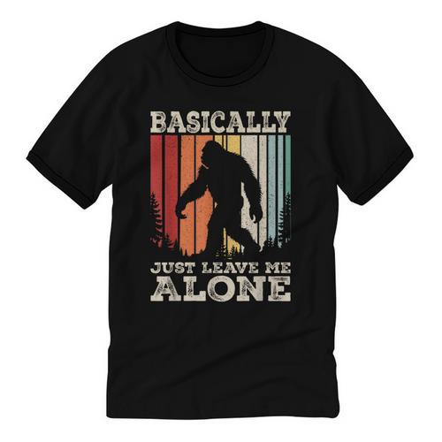 Vintage Basically Just Leave Me Alone Bigfoot Introverts Unisex Cotton Ringer T-Shirt - Raresse