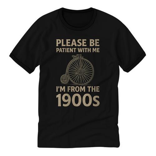 Vintage Please Be Patient With Me I'm From The 1900s Cycle Unisex Cotton Ringer T-Shirt - Figerry