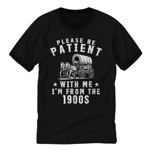 Vintage Please Be Patient With Me I'm From The 1900s Retro Unisex Cotton Ringer T-Shirt - Figerry