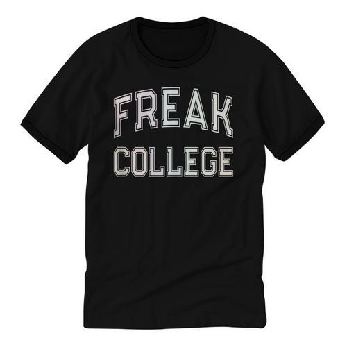 Vintage Sarcastic FREAK COLLEGE Introvert Anti Social Unisex Cotton Ringer T-Shirt - Raresse