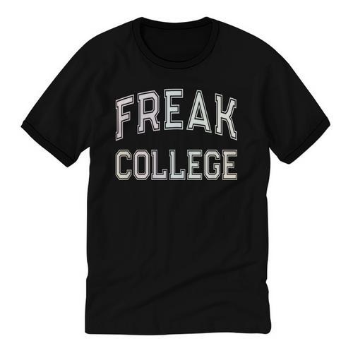 Vintage Sarcastic FREAK COLLEGE Introvert Anti Social Unisex Cotton Ringer T-Shirt - Raresse