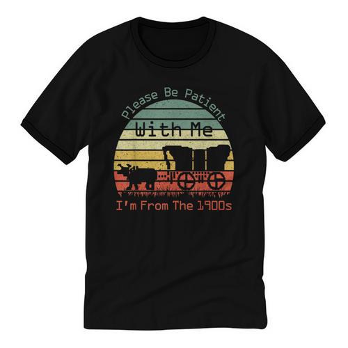 Vintage Sunset Please Be Patient With Me I'm From The 1900s Unisex Cotton Ringer T-Shirt - Figerry