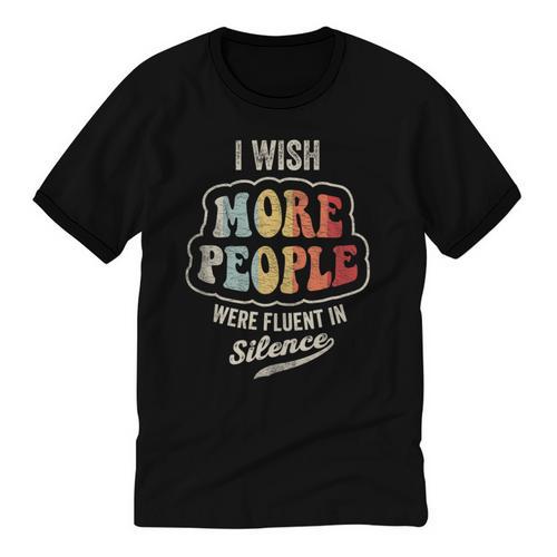 Vintage I Wish More People Were Fluent In Silence Introvert Unisex Cotton Ringer T-Shirt - Raresse
