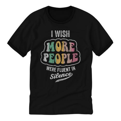 Vintage I Wish More People Were Fluent In Silence Introvert Unisex Cotton Ringer T-Shirt - Raresse
