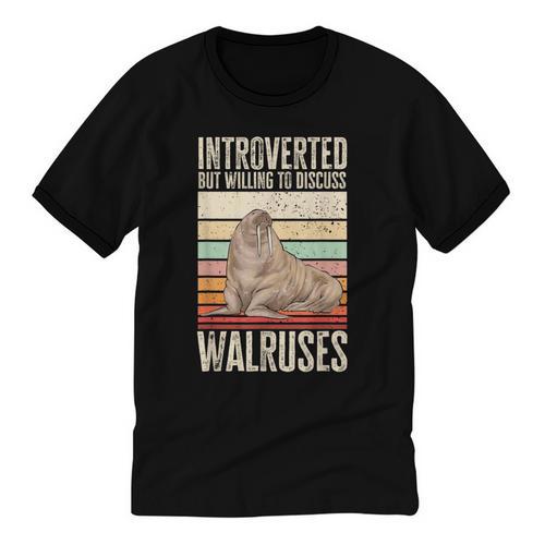 Walrus Lover Introvert Walrus Unisex Cotton Ringer T-Shirt - Raresse