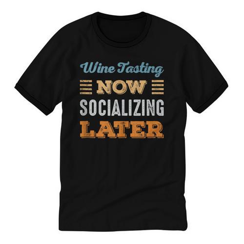 Wine Tasting Now Minimal Socializing Introvert Vintage Unisex Cotton Ringer T-Shirt - Raresse
