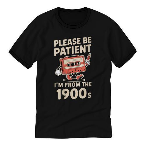 Women's Please Be Patient I'm From The 1900s Vintage Men Women Unisex Cotton Ringer T-Shirt - Figerry