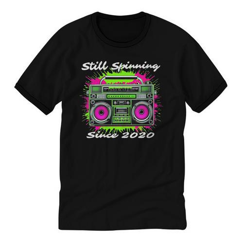 Y2K Home DJ Quarantine Nostalgia Boombox Party Unisex Cotton Ringer T-Shirt - Figerry