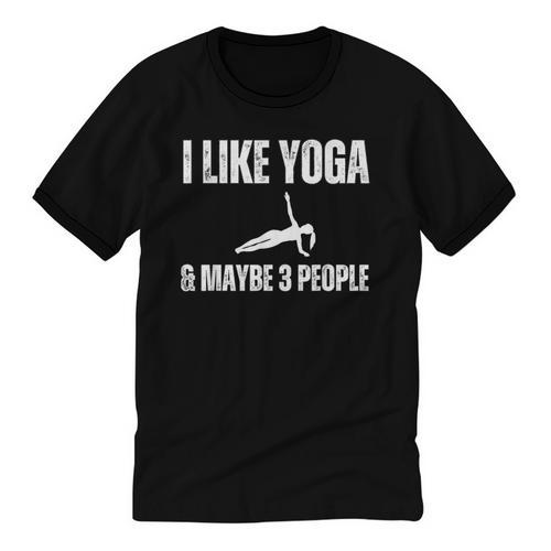 I Like Yoga And Maybe 3 People Introvert Namaste Unisex Cotton Ringer T-Shirt - Raresse