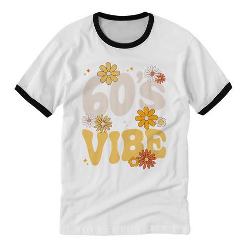 60's Vibe Vintage Nostalgia Mixtape Era 1960s Party Groovy Unisex Cotton Ringer T-Shirt - Figerry