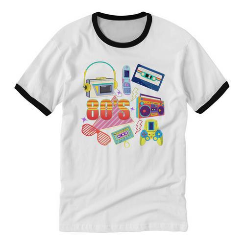 80's Vintage Cassette Tape Nostalgia Mixtape Era 1980s Retro Premium Tri-Blend Unisex Cotton Ringer T-Shirt - Figerry