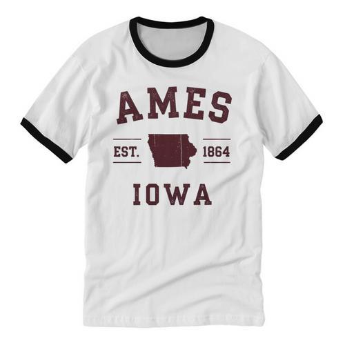 Ames Iowa Est 1864 Nostalgia Premium Tri-Blend Unisex Cotton Ringer T-Shirt - Figerry