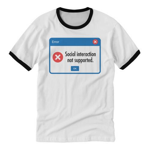 Anti Social Introvert Social Interaction Not Supported Unisex Cotton Ringer T-Shirt - Raresse