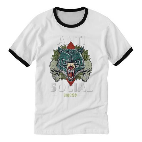 Antisocial Introvert I Like Being Alone Raglan Baseball Tee Unisex Cotton Ringer T-Shirt - Raresse