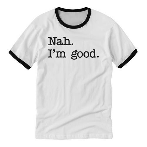 Antisocial Nah I'm Good Introvert Sarcastic Saying Unisex Cotton Ringer T-Shirt - Raresse