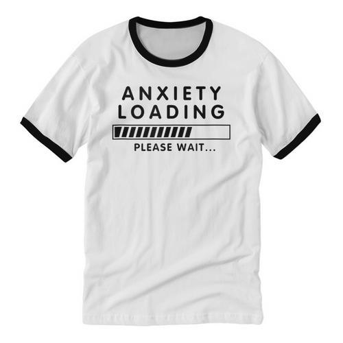 Anxiety Loading Please Wait Anti-Social Introvert Unisex Cotton Ringer T-Shirt - Raresse