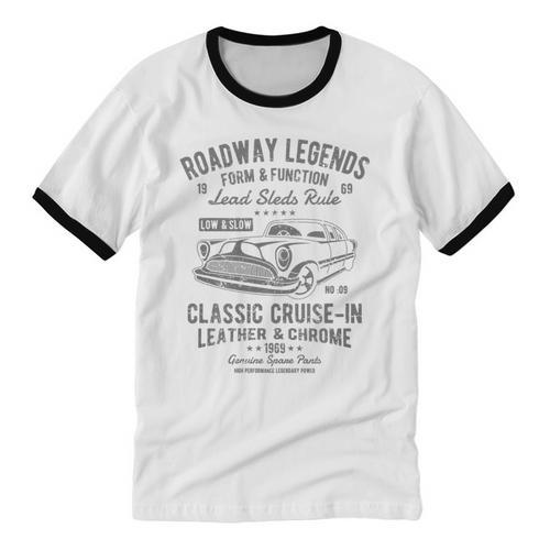 Automotive Nostalgia Classic Car Cruise-In Distressed Premium Tri-Blend Unisex Cotton Ringer T-Shirt - Figerry