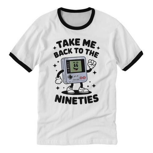 Take Me Back To The Nineties 90's Retro Gamer Nostalgia Unisex Cotton Ringer T-Shirt - Figerry