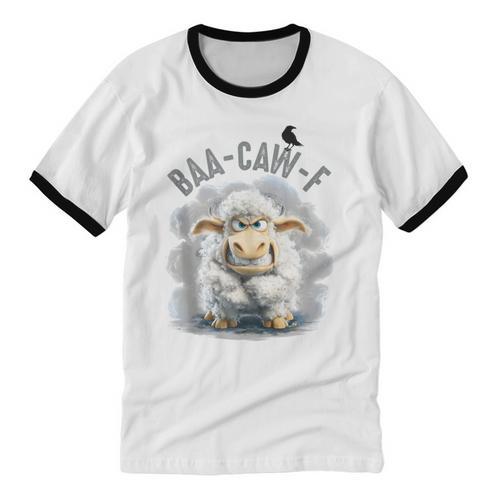 Back Off – Sheep Baa Crow Caw Pun For Introverts Unisex Cotton Ringer T-Shirt - Raresse