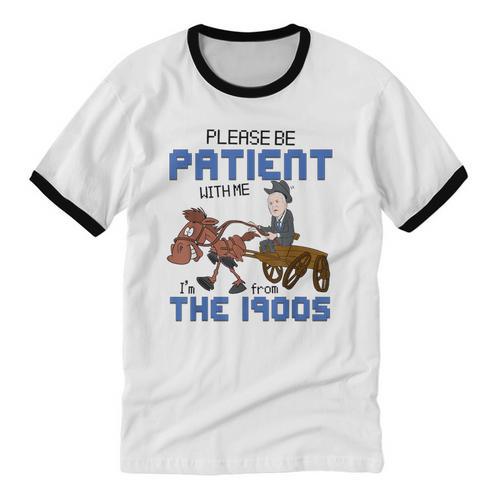 Biden Please Be Patient With Me I'm From The 1900s Vintage Unisex Cotton Ringer T-Shirt - Figerry