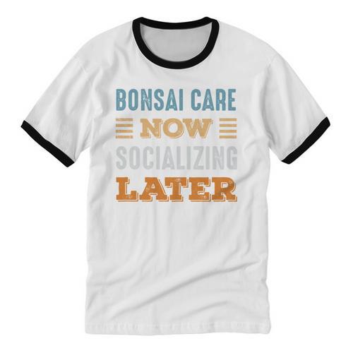 Bonsai Care Now Minimal Socializing Introvert Vintage Unisex Cotton Ringer T-Shirt - Raresse