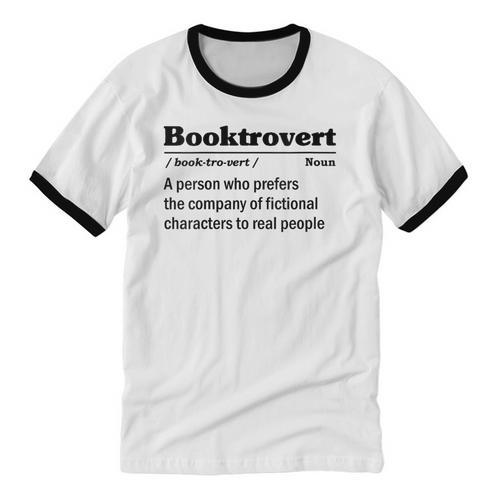 Booktrovert Definition Bookish Introvert Book Lover Unisex Cotton Ringer T-Shirt - Raresse