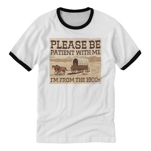 Boomer Millennial Please Be Patient I'm From The 1900s Premium Unisex Cotton Ringer T-Shirt - Figerry