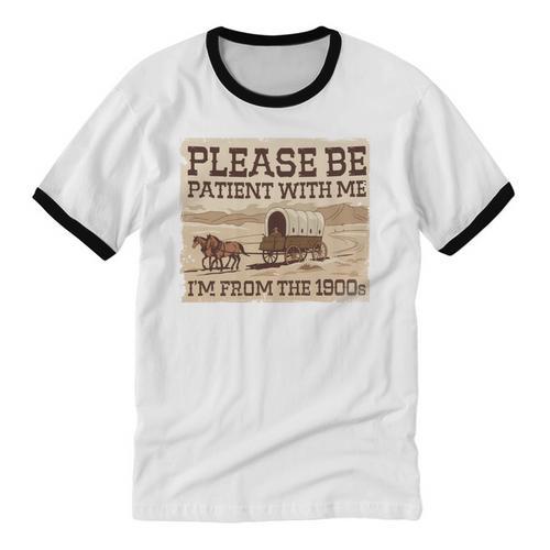 Boomer Millennial Please Be Patient I'm From The 1900s Unisex Cotton Ringer T-Shirt - Figerry