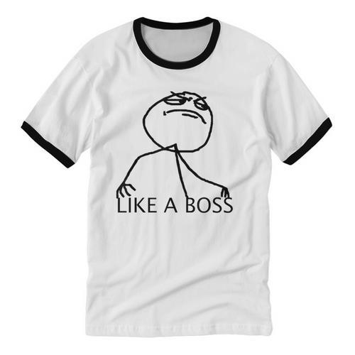 Like A Boss Rage Comic Meme Classic Internet Nostalgia Tee Unisex Cotton Ringer T-Shirt - Figerry