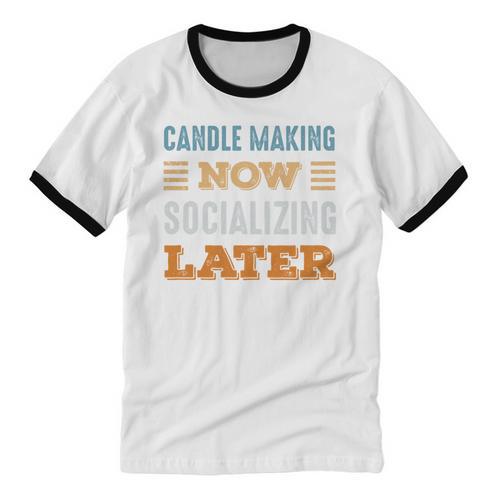 Candle Making Now Minimal Socializing Introvert Vintage Unisex Cotton Ringer T-Shirt - Raresse