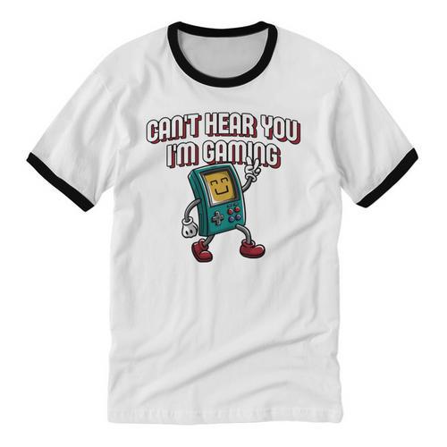 Cant Hear You Im Gaming Introvert Gamer Antisocial Unisex Cotton Ringer T-Shirt - Raresse