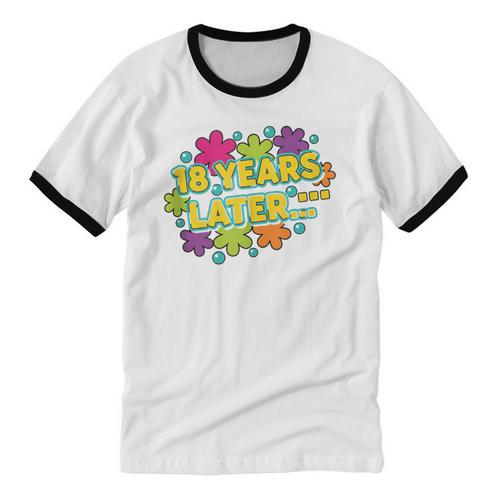 Cartoons Retro 18 Years Later Groovy Pop Art Nostalgia Unisex Cotton Ringer T-Shirt - Figerry