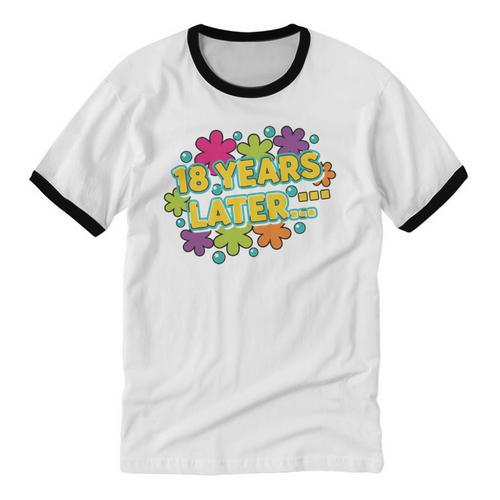Cartoons Retro 18 Years Later Groovy Pop Art Nostalgia Unisex Cotton Ringer T-Shirt - Figerry