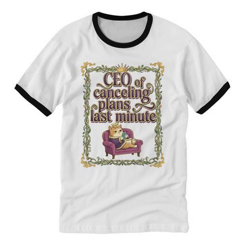 CEO Of Canceling Plans Flake Introvert Friend Premium Tri-Blend Unisex Cotton Ringer T-Shirt - Raresse