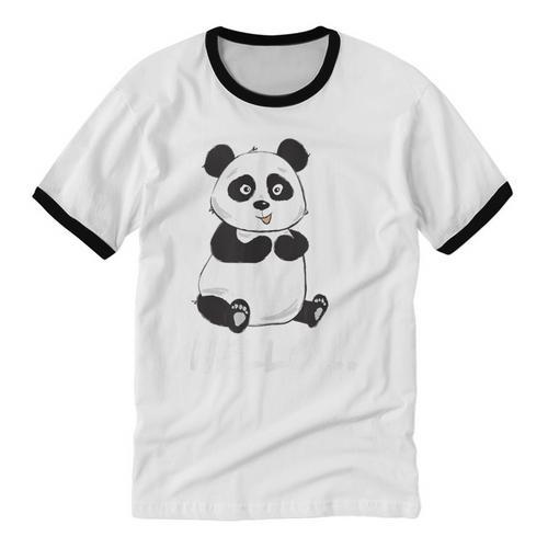 Cute Introvert Vibes – Panda Hello & Goodbye Unisex Cotton Ringer T-Shirt - Raresse