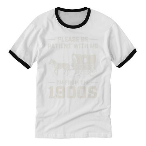 Dad Please Be Patient With Me I'm From The 1900s Vintage Premium Tri-Blend Unisex Cotton Ringer T-Shirt - Figerry