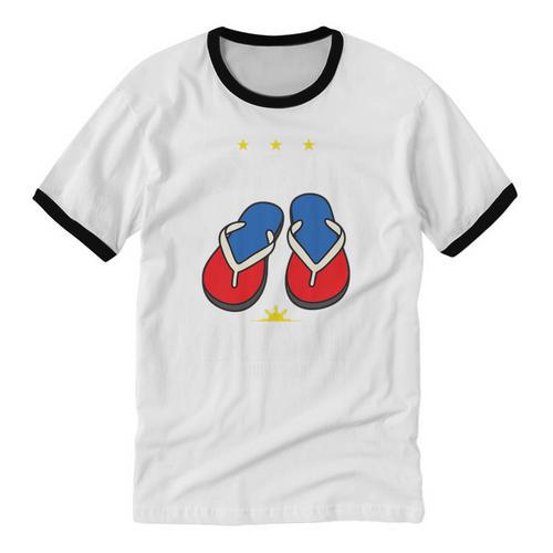Discipline Arsenal Pinoy Nostalgia Filipino Tsinelas Premium Tri-Blend Unisex Cotton Ringer T-Shirt - Figerry