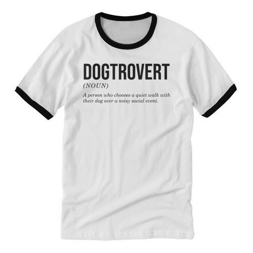 Dogtrovert Definition Dog Lover Introvert Women Men Unisex Cotton Ringer T-Shirt - Raresse