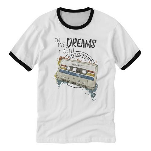 Dreams Of Music Mixtapes Retro Cassette Lifestyle Nostalgia Premium Tri-Blend Unisex Cotton Ringer T-Shirt - Figerry