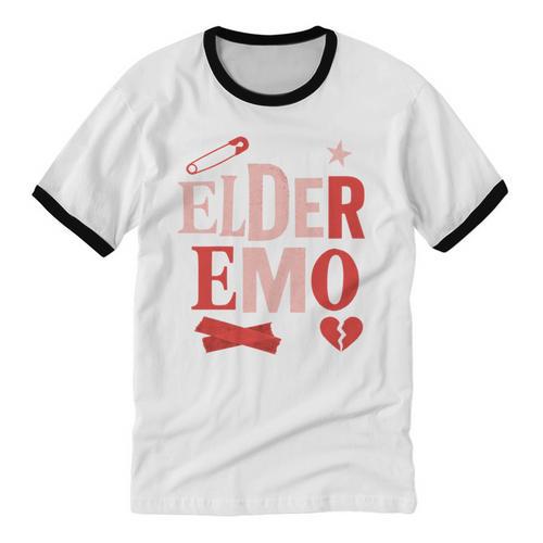 Elder Emo Retro Punk Typography Nostalgia Unisex Cotton Ringer T-Shirt - Figerry