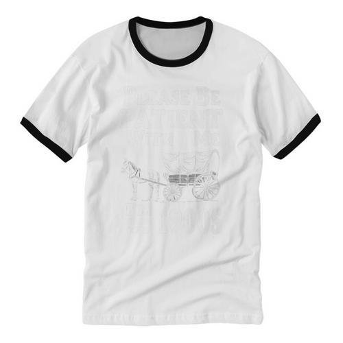 Endearing Wagon Humor Please Be Patient I'm From The 1900s Premium Unisex Cotton Ringer T-Shirt - Figerry